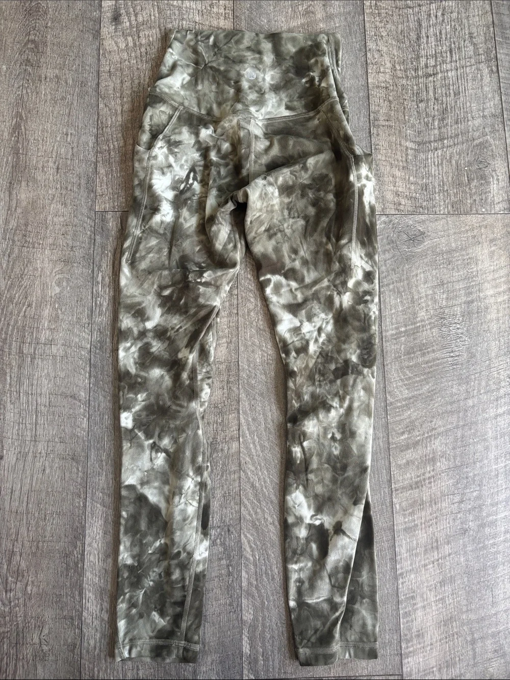 lululemon athletica Olive & Light Green Tie-Dye High-Rise Leggings